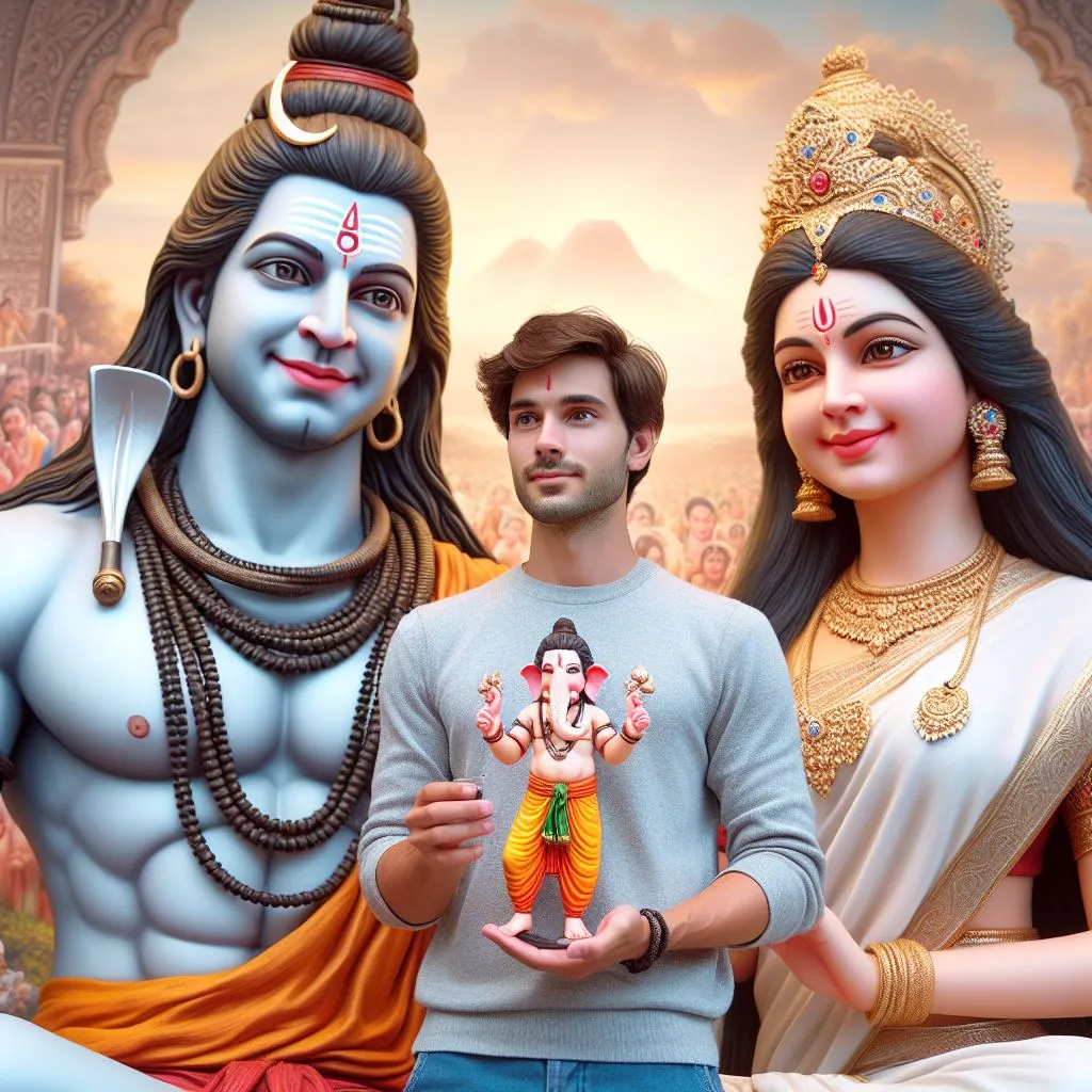 2024 Ganesha Chaturthi Shiva and Parvati Image