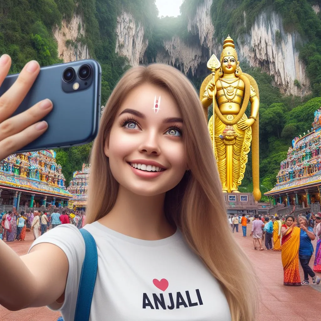 Ai Batu Caves Murugan Selfie Girl Image