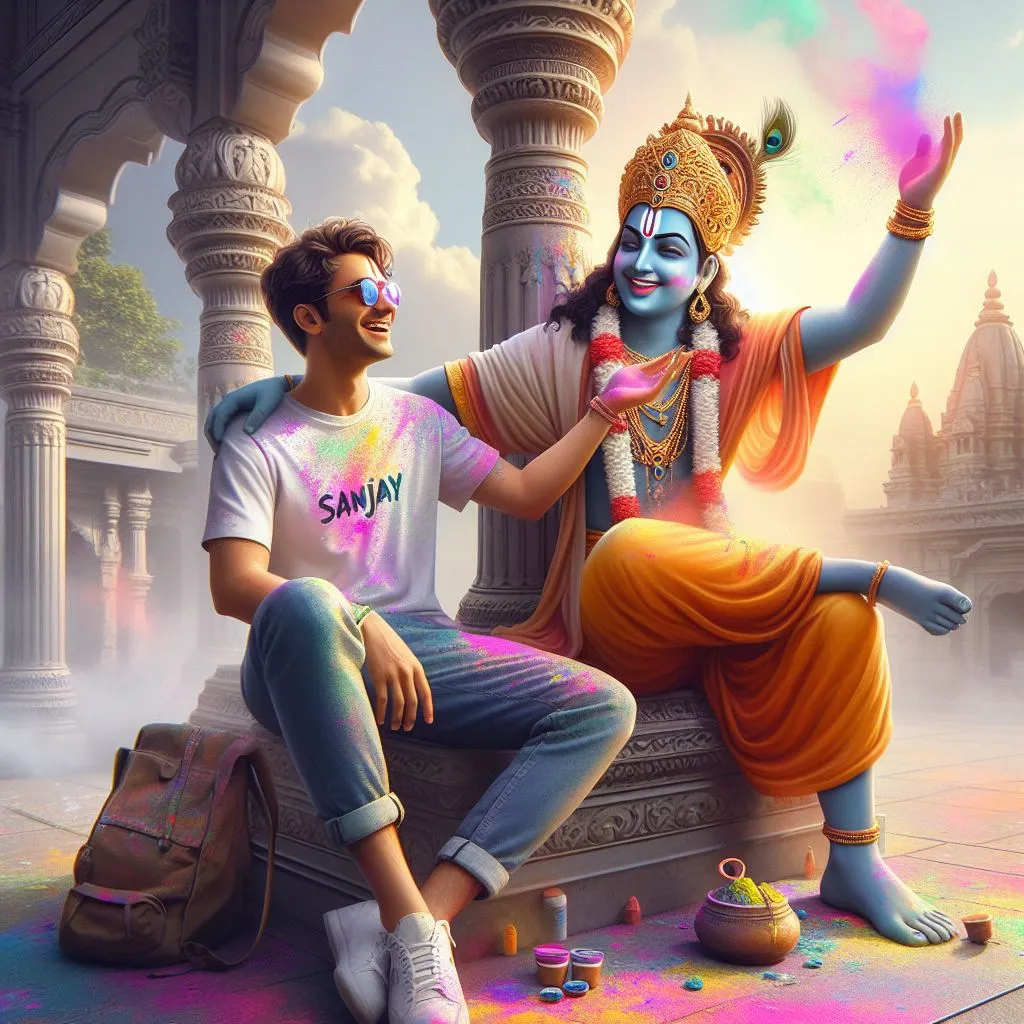 Bing Ai Holi Image with Krishna 2024