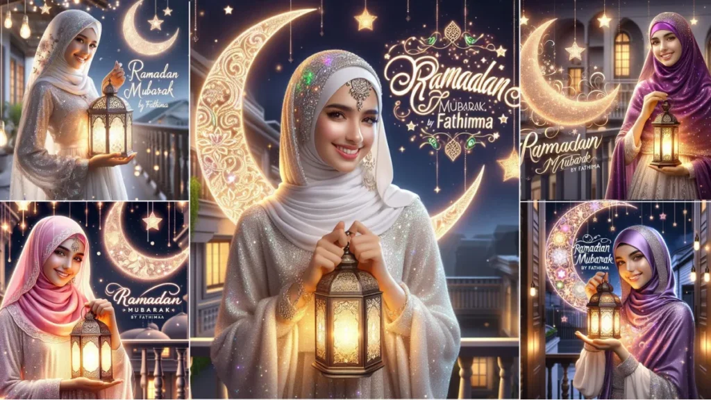 Ai Ramadan Mubarak Islamic Girl Photo Editing For Girl with Light