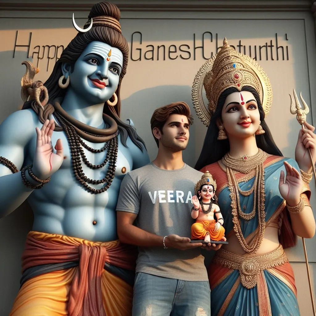 2024 Ganesha Chaturthi Shiva and Parvati Image