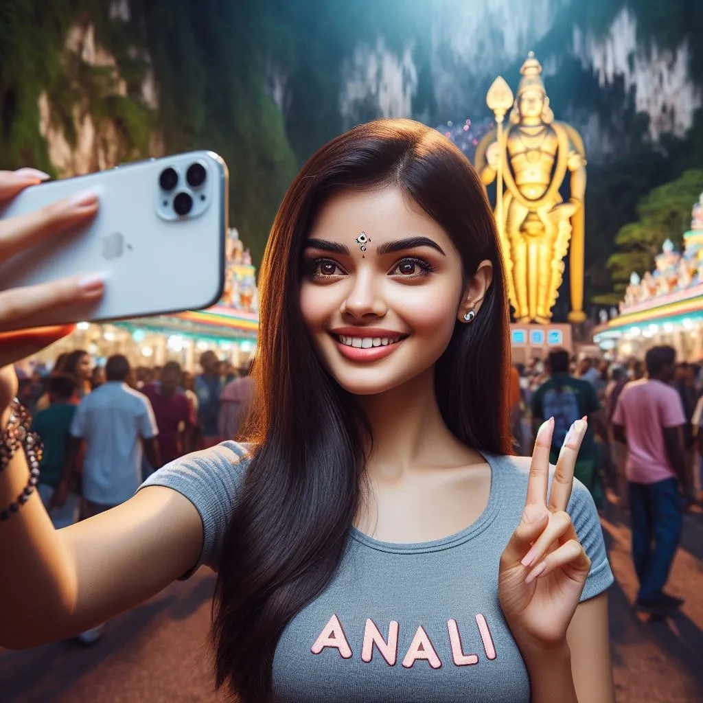Ai Batu Caves Murugan Girl Selfie Image