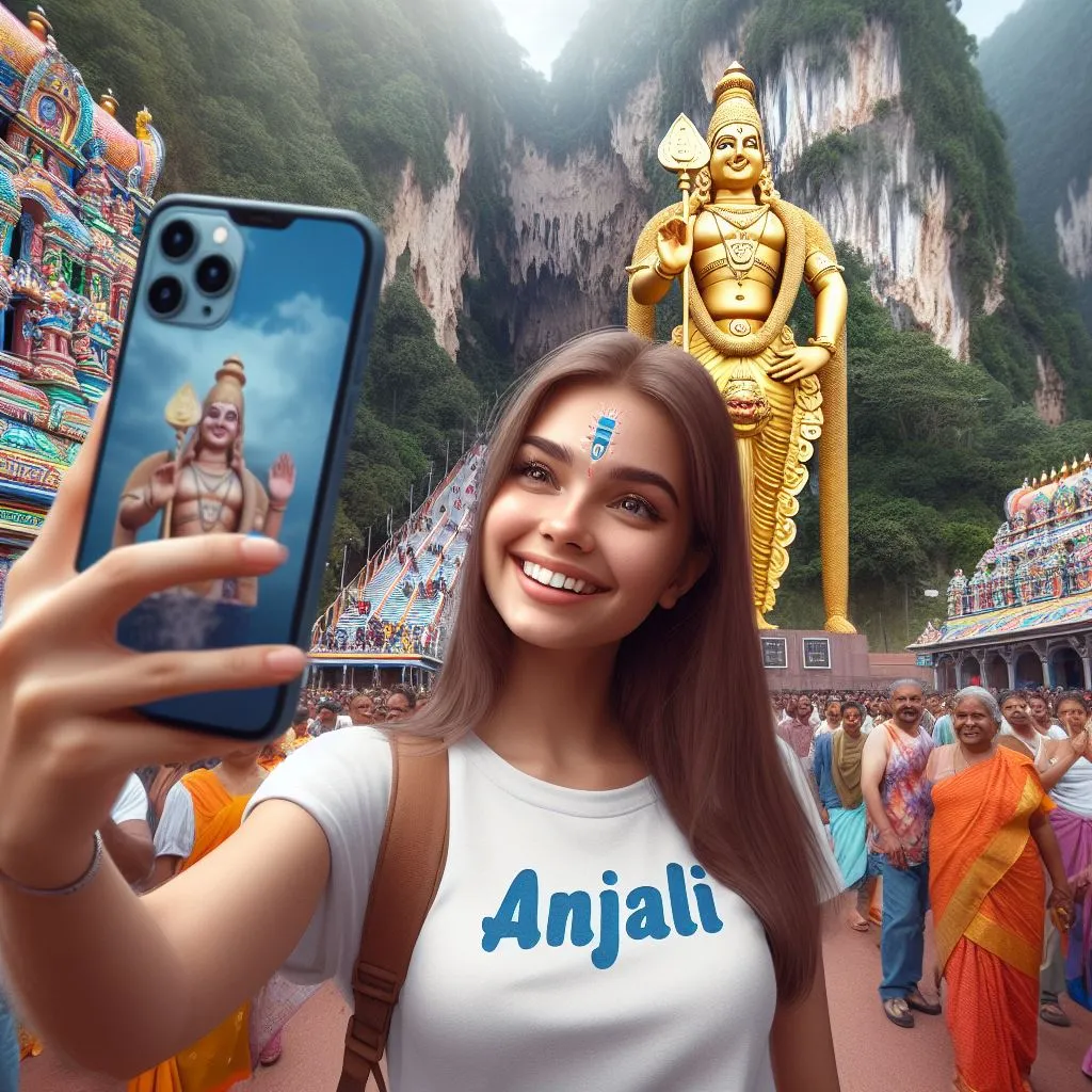 Ai Batu Caves Murugan Selfie Girl Image