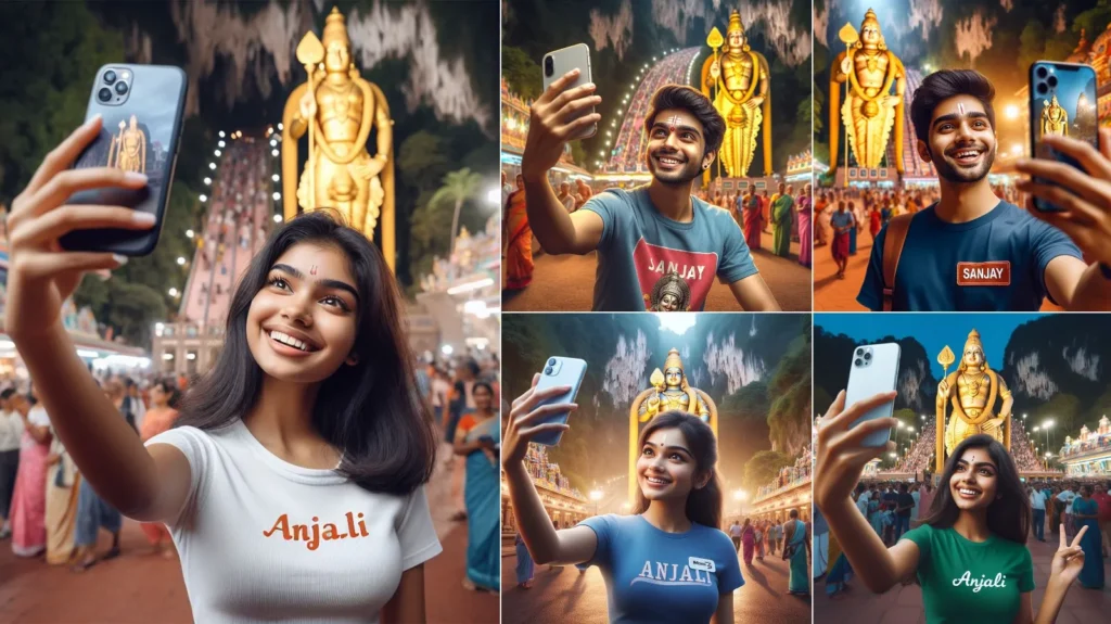 Create Viral Ai Selfie with Batu Caves Murugan Name Image Editing