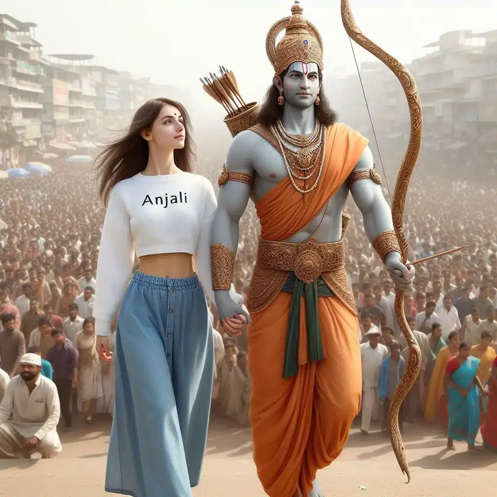 Ram Navami Girl with Ram Sita Image 2024