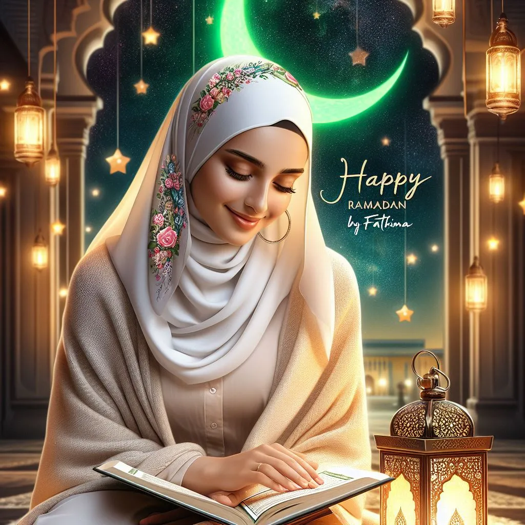 Ramadan Mubarak 2024 AI Girl Image