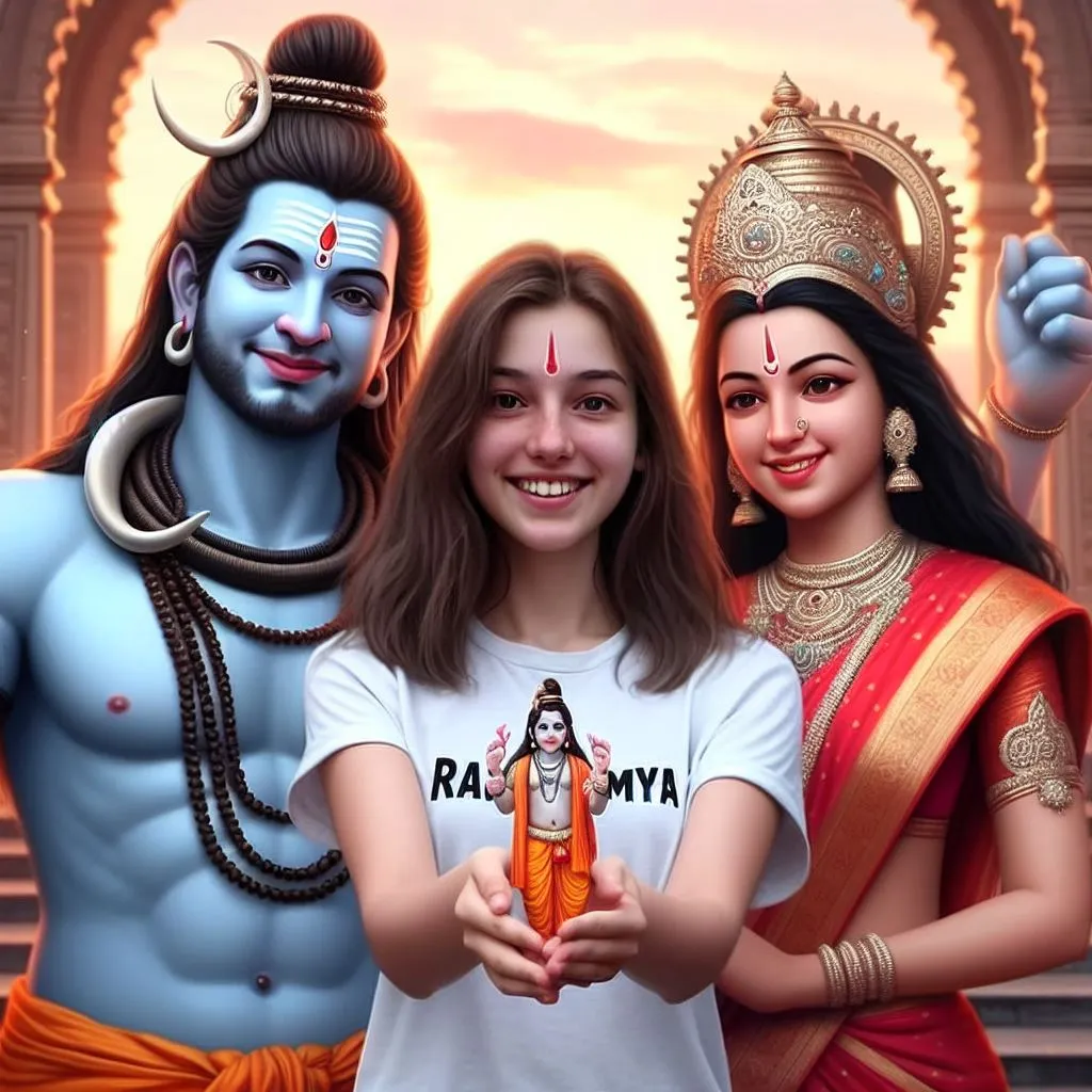 2024 Shiva and Parvati Ganesha Chaturthi Girl Image