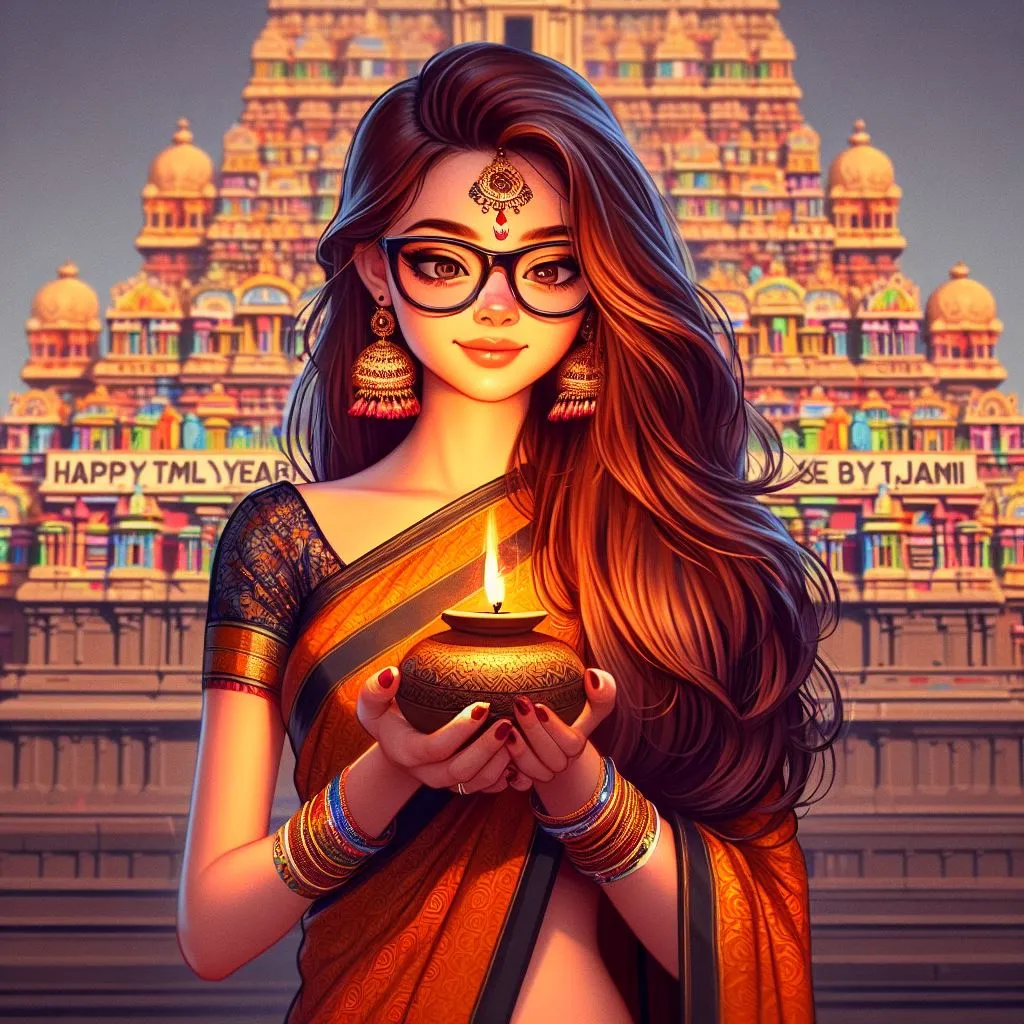Tamil New Year Wishes Girl Image