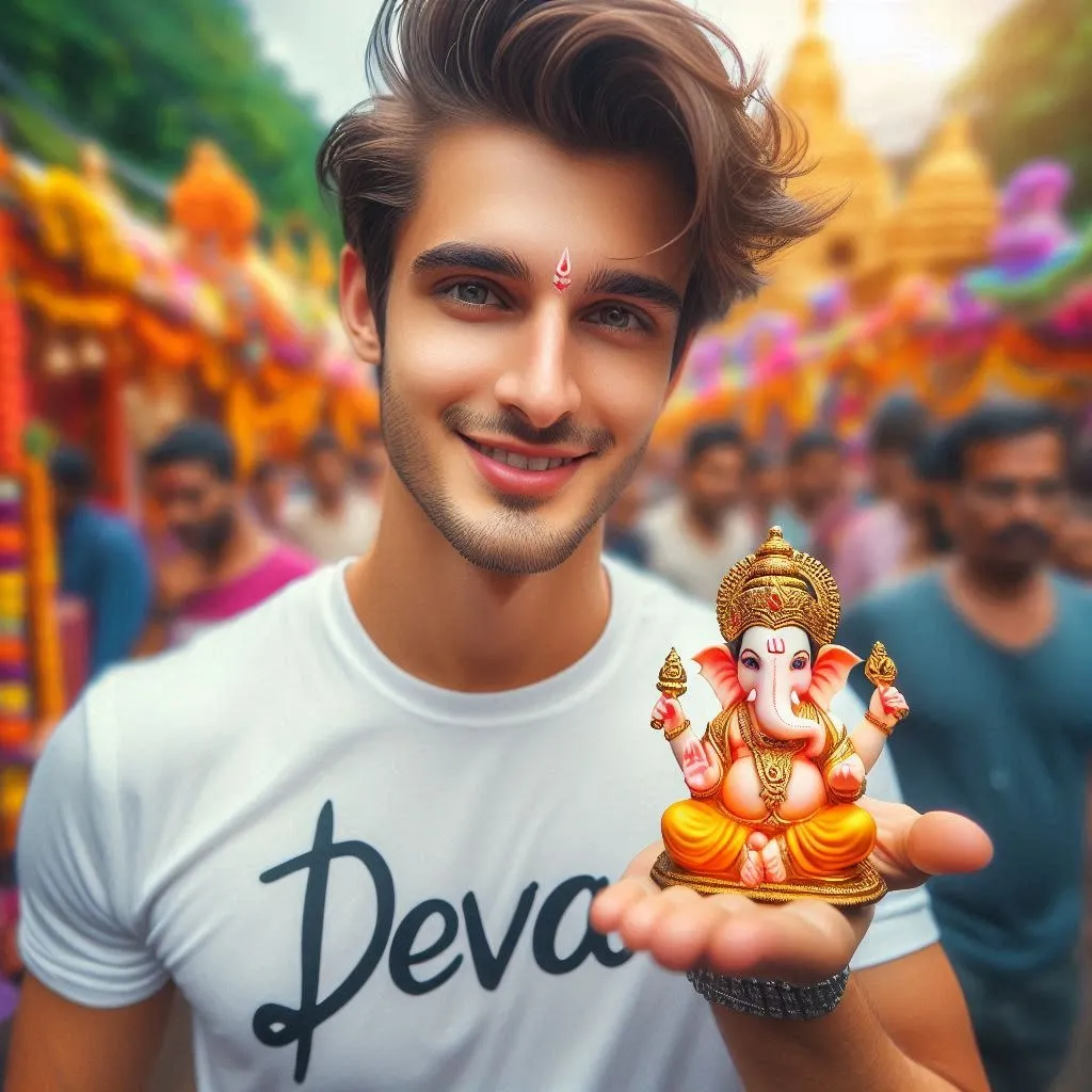 Ganesh Chaturthi AI Image and Prompt for Boys