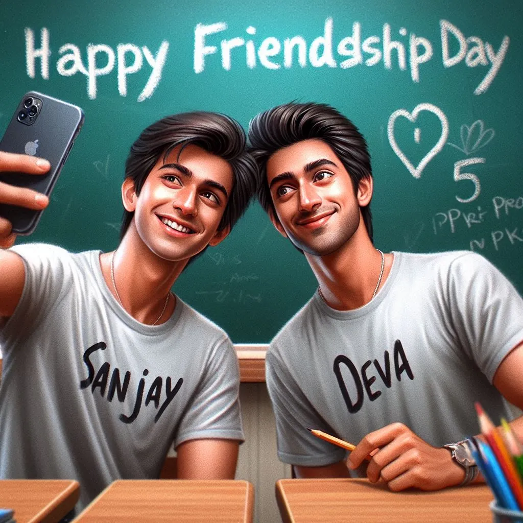 Boys Happy Friendship Day selfie Image