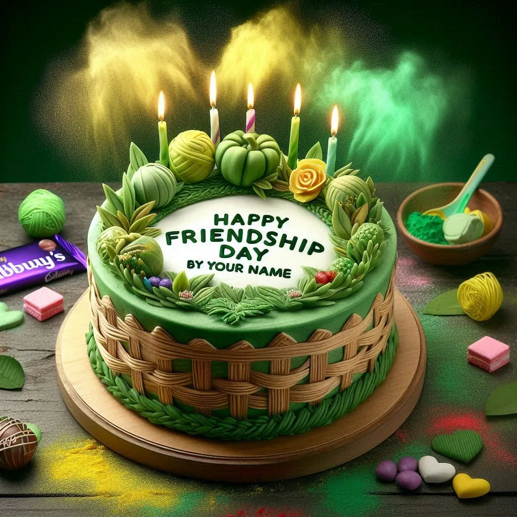 Happy Friendship Day Cake with Name Photo