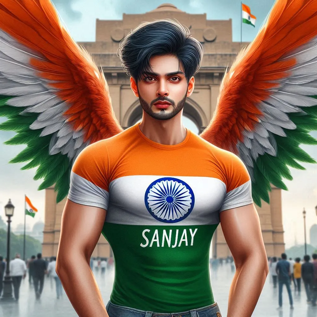 AI Independence Day Beautiful Wings Boy Name Photo Gallery