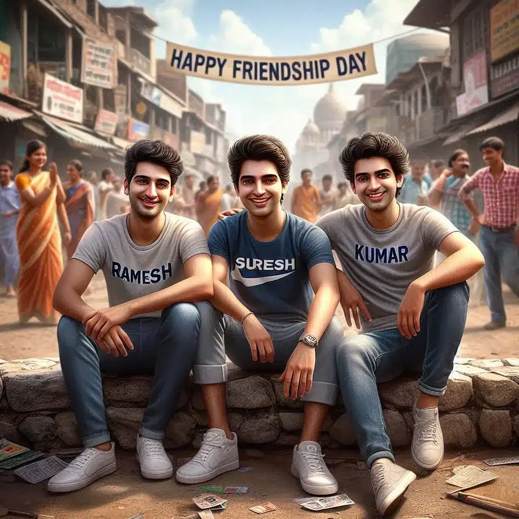 Boys Happy Friendship Day Image Prompt