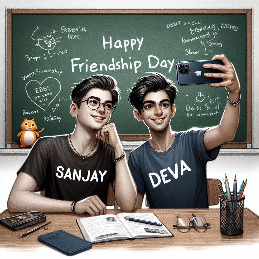 Boys Happy Friendship Day selfie Image