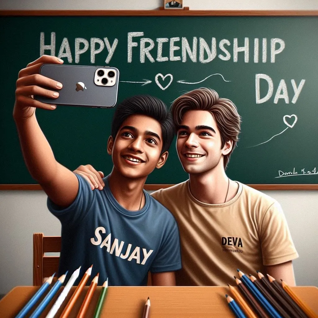 Boys Happy Friendship Day selfie Image