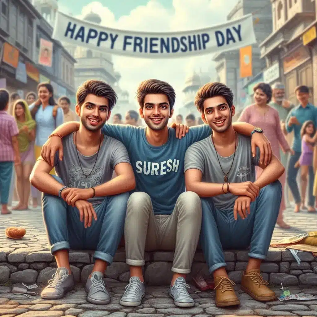 Boys Happy Friendship Day Image Prompt