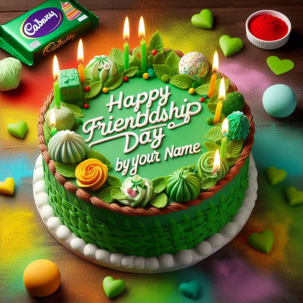 Happy Friendship Day Cake with Name Photo