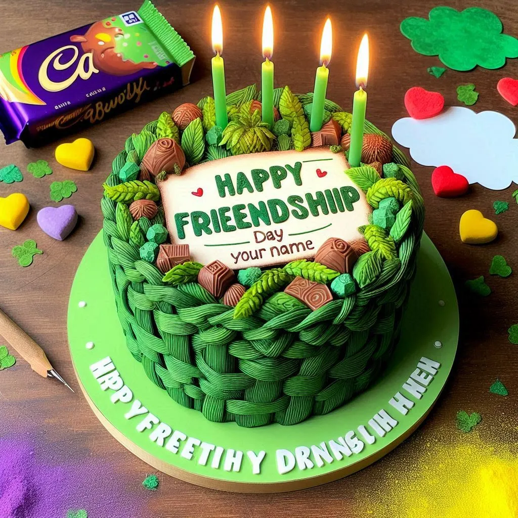 Happy Friendship Day Cake with Name Photo