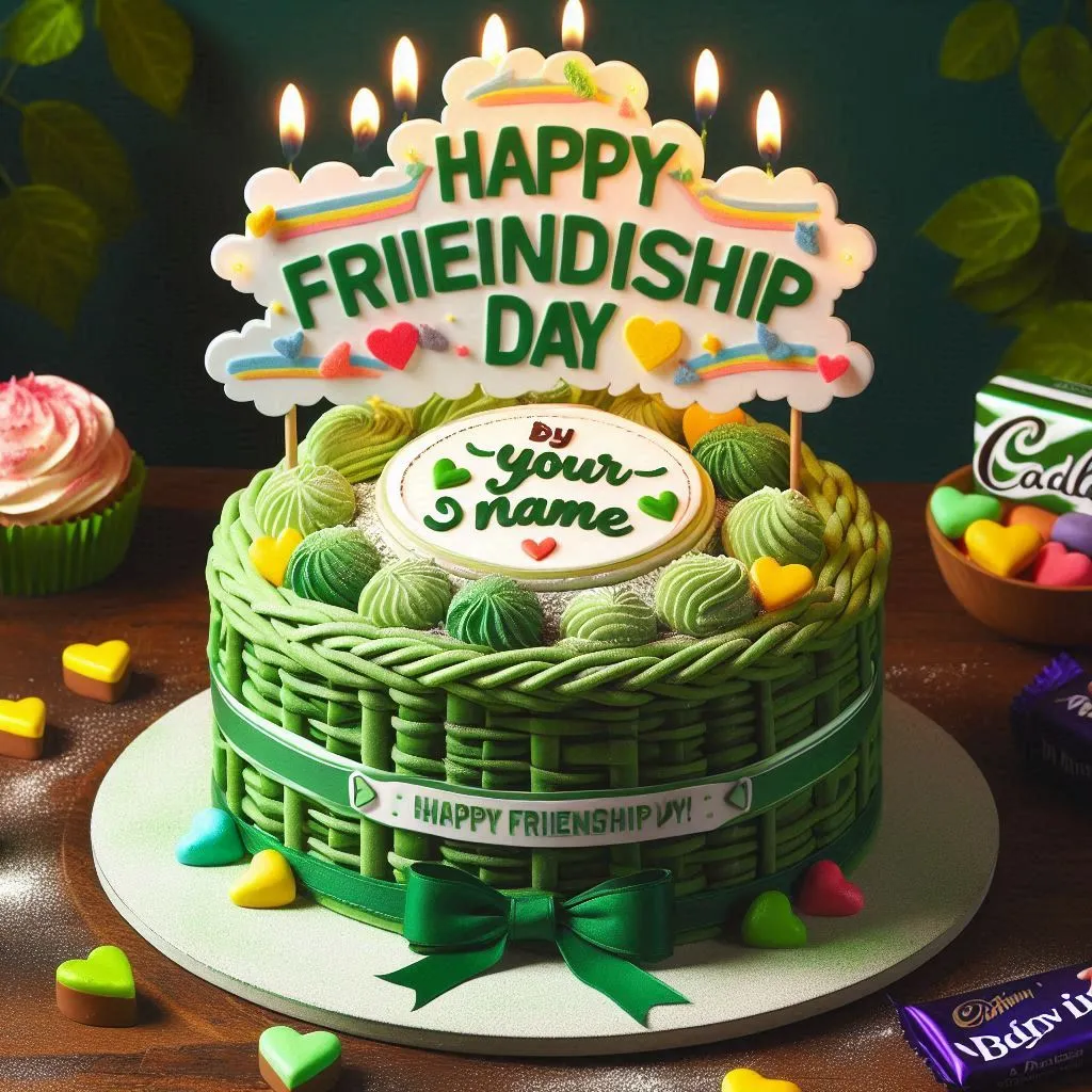 Happy Friendship Day Cake with Name Photo