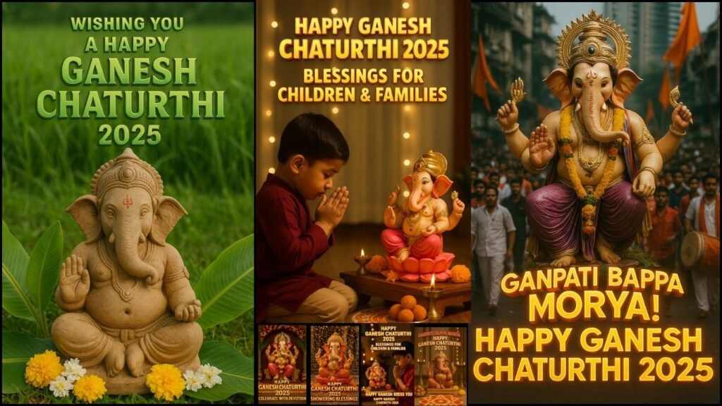 Ganesh Chaturthi 2025 Free Wishes Images + AI Prompts for HD Creations