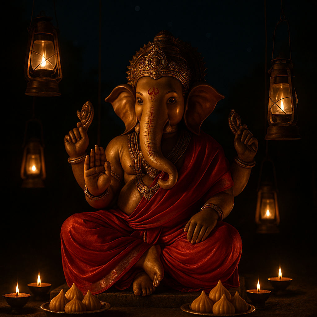 Ganesh Chaturthi 2025 Prompts Lantern Night Ganesh free