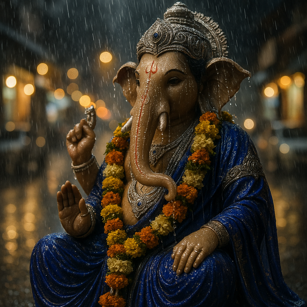 Ganesh Chaturthi 2025 Prompts Rain-Blessed Ganpati