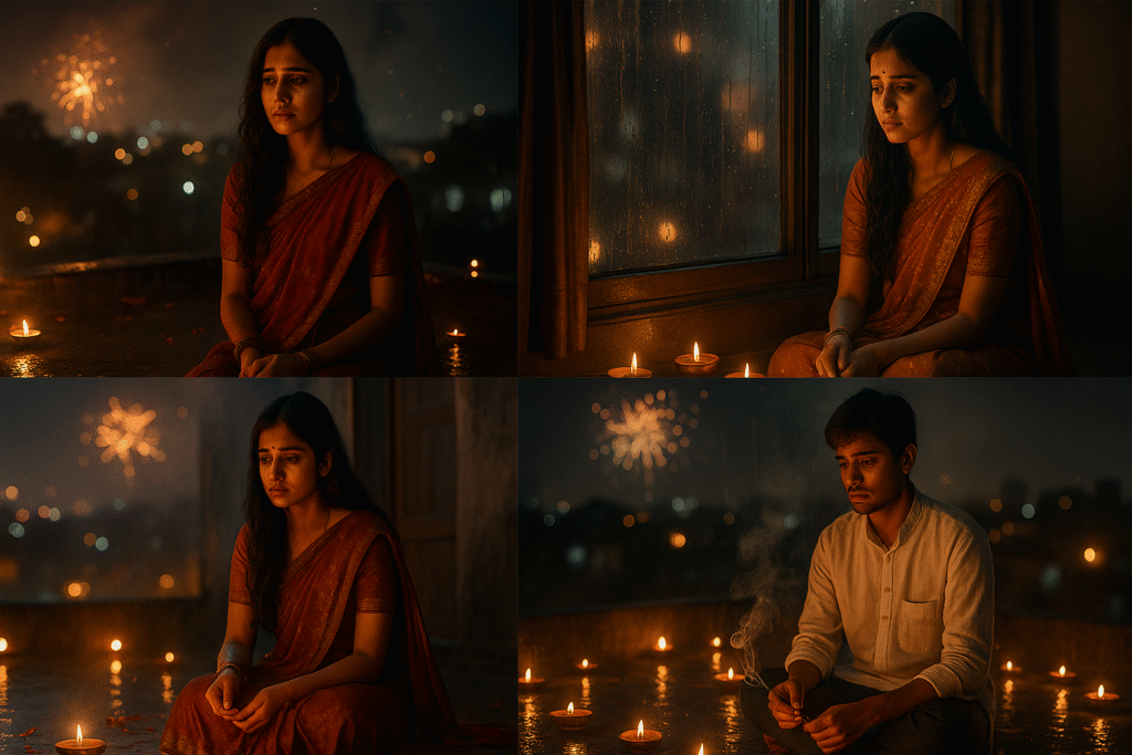 Top 10 Diwali Sad Image Prompts 2025 – Emotional Festival AI Photo Ideas
