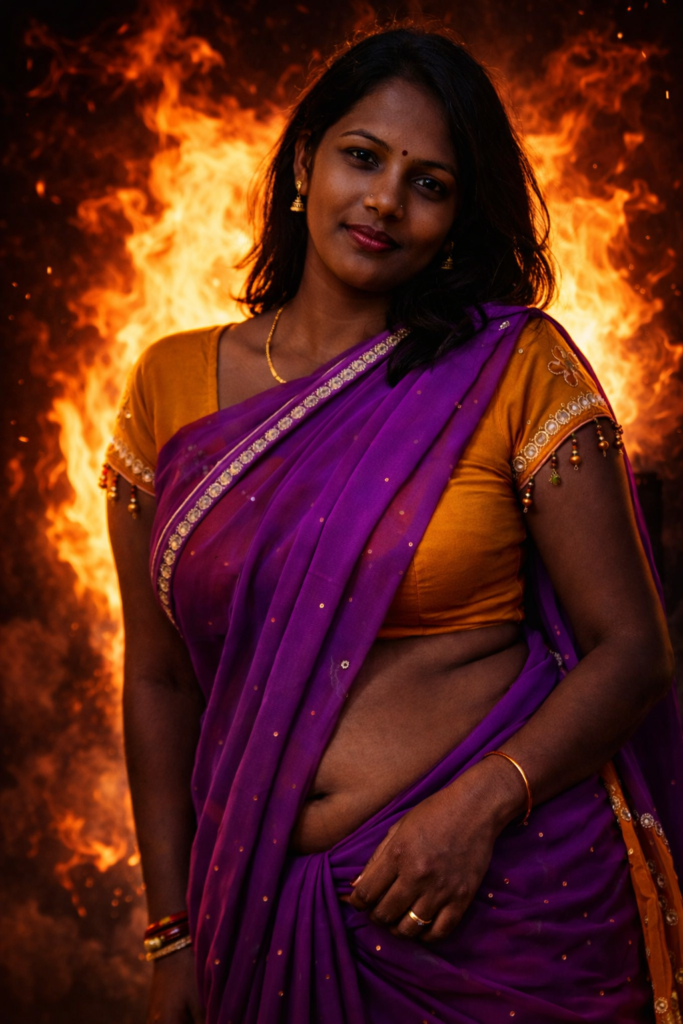 Add fire glow effect behind the person, dramatic lighting, dark background, sharp face, cinematic shadows, Instagram trending edit style, realistic photo, high detail.