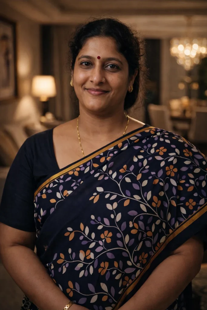 Change background to modern luxury room, soft warm light, realistic shadow, cinematic tone, sharp face detail, DSLR portrait style, premium editing, natural look.