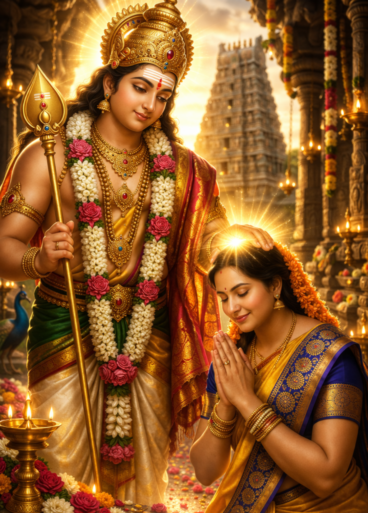 Blessing by placing a hand on the head