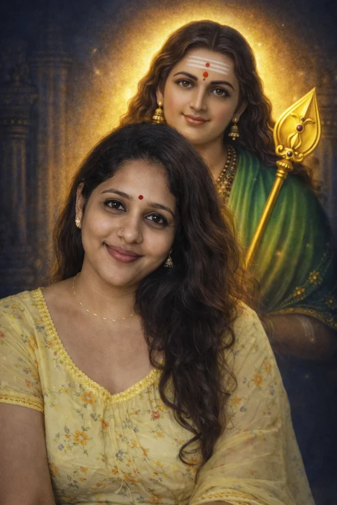 Murugan Standing Behind the User for Profile Picture