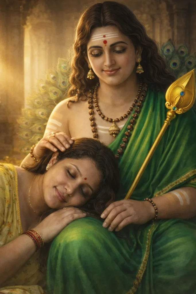 User Resting on Murugan’s Lap
