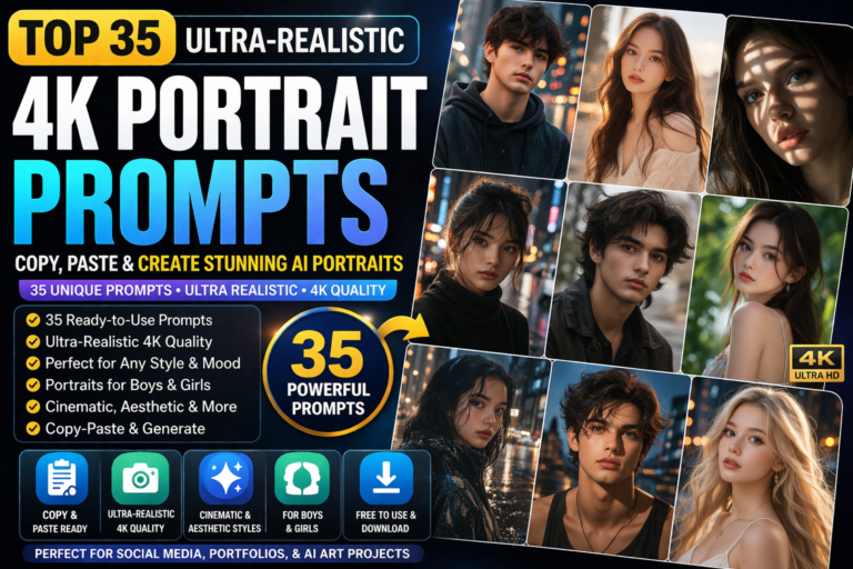 Top 35 Ultra-Realistic 4K Portrait Prompts 2026