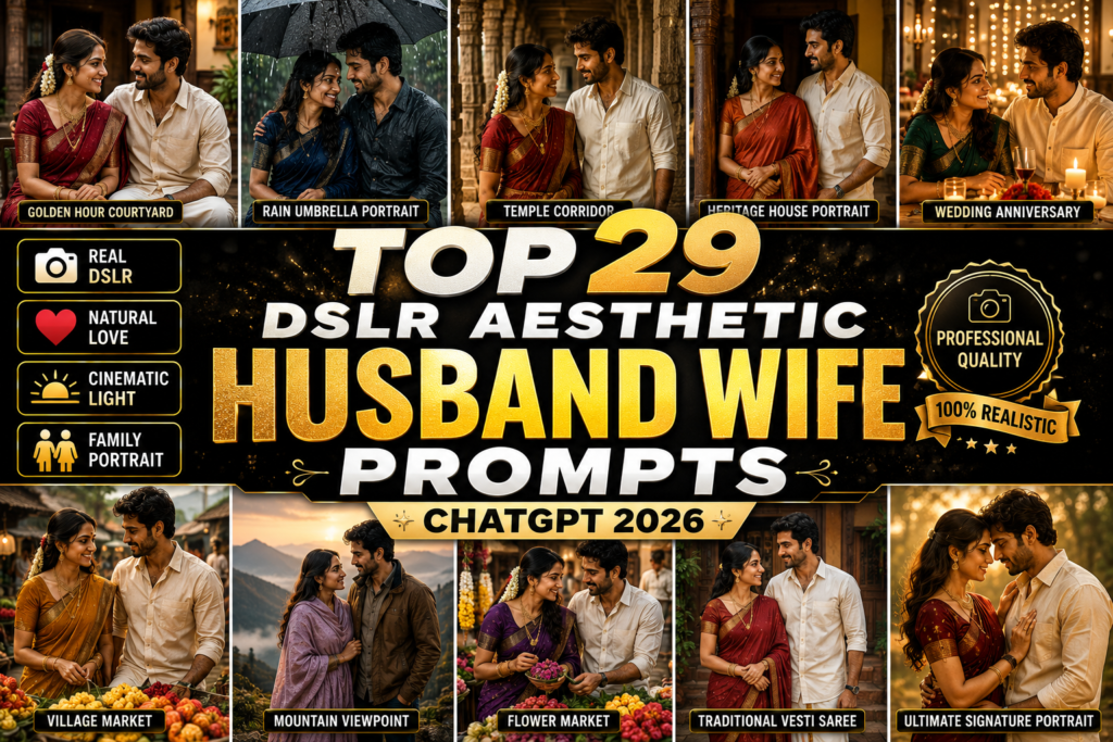 Top 29 DSLR Husband Wife Portrait Prompts ChatGPT 2026