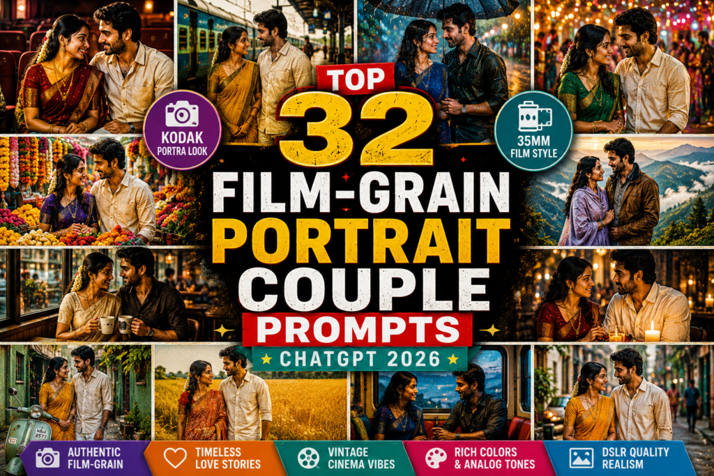 Top 32 Film-Grain Couple Prompts ChatGPT 2026